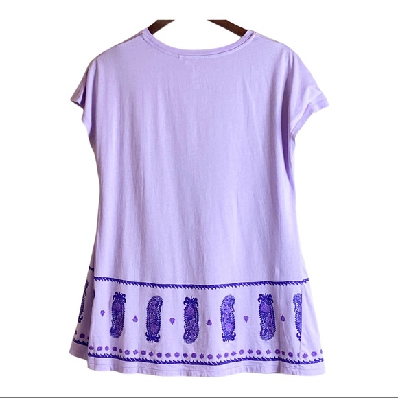 Uniqlo x Anna Sui Women Short Sleeve Tunic Purple - Picture 3 of 9